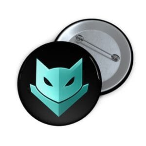 Cyan Catmander Pin Button product photo.