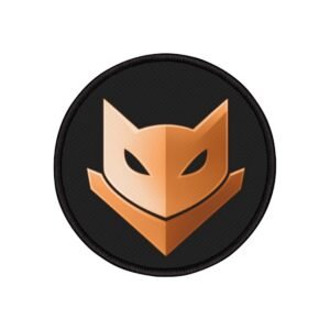 Orange Catmander Patch - Iron-on embroidered patch featuring the Catmander design in orange.