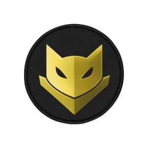 Yellow Catmander Patch - Iron-on embroidered patch featuring the Catmander design in yellow.