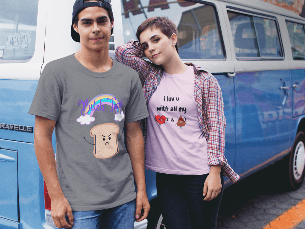 Heart n Fart couple shirt mockup